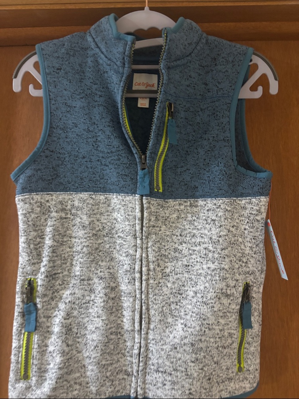 Cat & Jack Blue and Heather Gray Colorblock Vest
